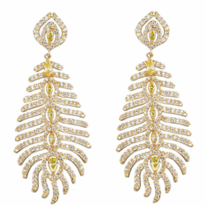 Pfauenfeder Ohrringe- vergoldet